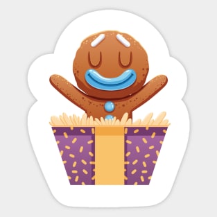 Christmas Sticker, Ginger Man Sticker Sticker